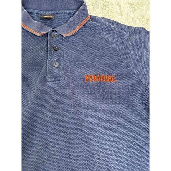 Nike Syracuse Orange Short Sleeve Polo Shirt Men's Size Large Blue - Picture 3 of 10